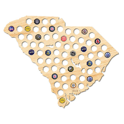 South Carolina Beer Cap Map - Large